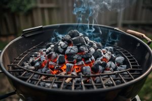 controlled method to start charcoal briquettes